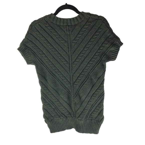 Maurices Olive Green Short Sleeve V-Neck Sweater Size M - Picture 2 of 5